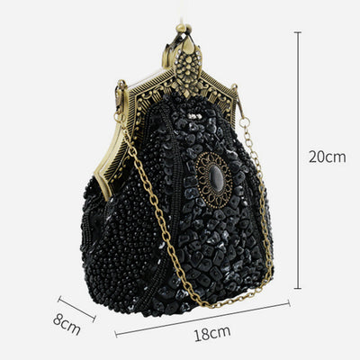 Mini Evening Bag Vintage Embroidery Beaded Bag For Women