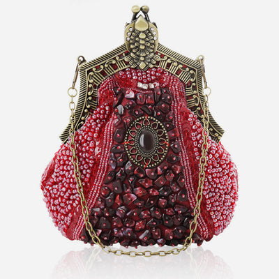 Mini Evening Bag Vintage Embroidery Beaded Bag For Women