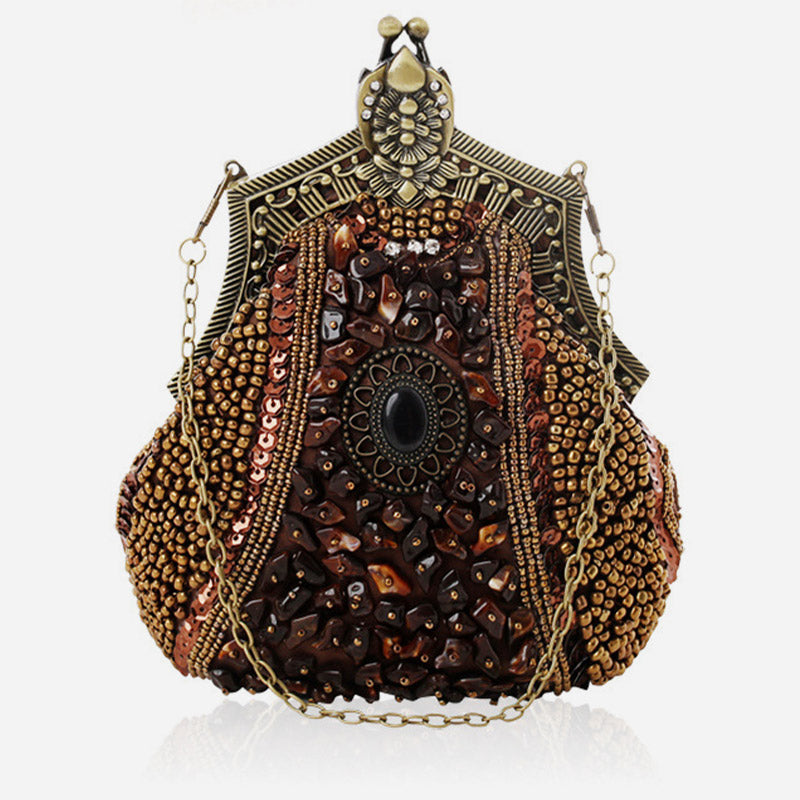 Mini Evening Bag Vintage Embroidery Beaded Bag For Women