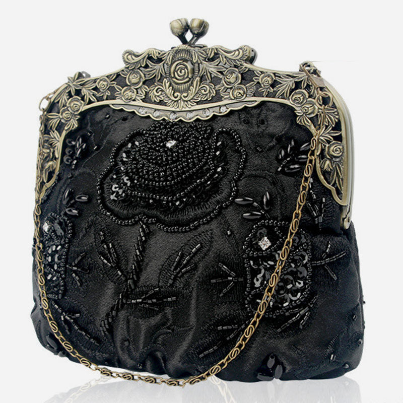 Sequin Evening Bag Flowers Embroideried Elegant Clutch For Women