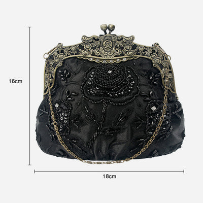 Sequin Evening Bag Flowers Embroideried Elegant Clutch For Women