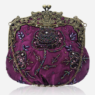 Sequin Evening Bag Flowers Embroideried Elegant Clutch For Women