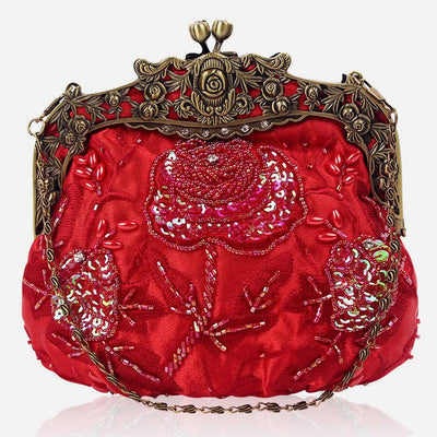 Sequin Evening Bag Flowers Embroideried Elegant Clutch For Women