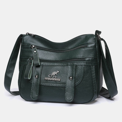 Crossbody Bag for Women Multi-Pocket Soft Leather Zipper Pocket Shoulder Purse