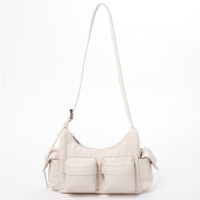 Horizontal Shoulder Bag For Women Multiple Pocket Minimalist Underarm Bag
