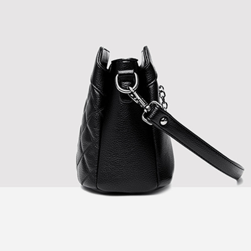Quilted Crossbody Bag For Women Triple Compartment Shoulder Purse
