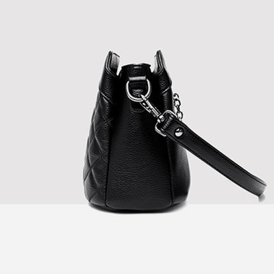 Quilted Crossbody Bag For Women Triple Compartment Shoulder Purse