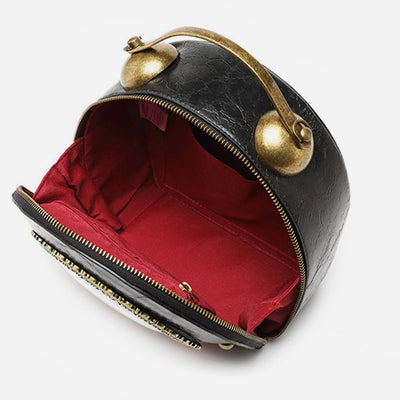 Top Handle Bag For Women Floral Clock Retro Crossbody Bag