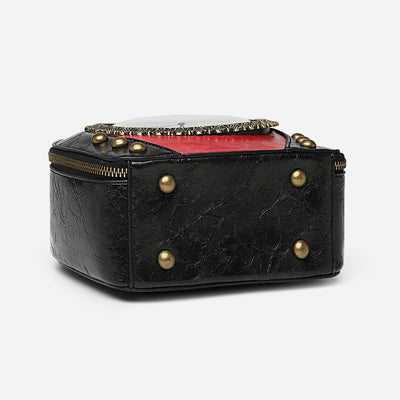 Top Handle Bag For Women Floral Clock Retro Crossbody Bag