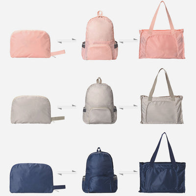 Dual Purpose Backpack Portable Lightweight Folding Travel School Bag