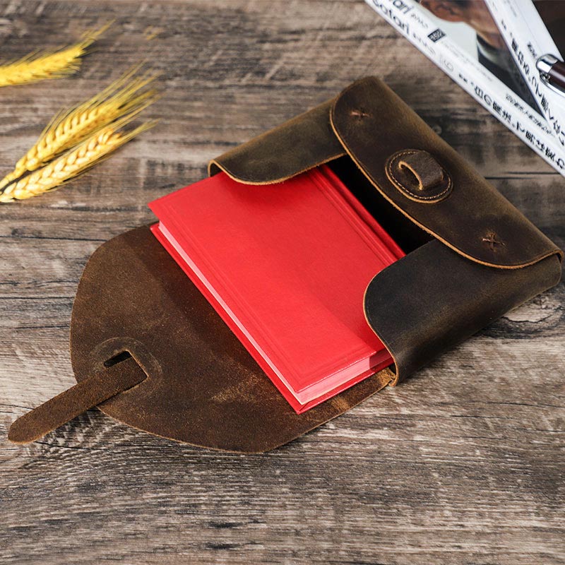 Vintage Storage Bag Envelope Shape Genuine Leather Book Cover