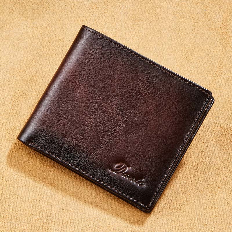 Retro Trifold Wallet For Men RFID Blocking Leather Purse