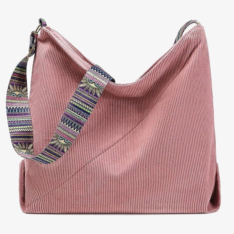 Corduroy Crossbody Bag For Women Wide Single Strap Commuter Purse