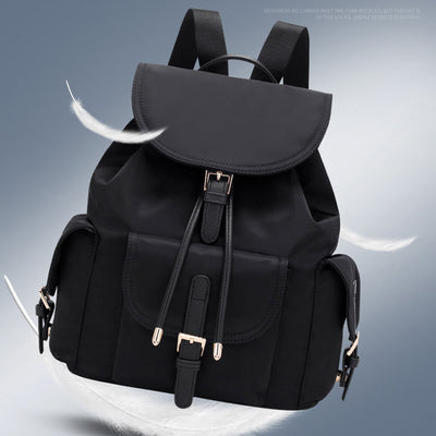 Drawstring Clamshell Backpack For Weekender Minimalist Waterproof Oxford Daypack