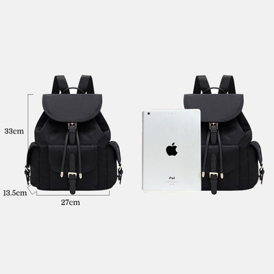 Drawstring Clamshell Backpack For Weekender Minimalist Waterproof Oxford Daypack