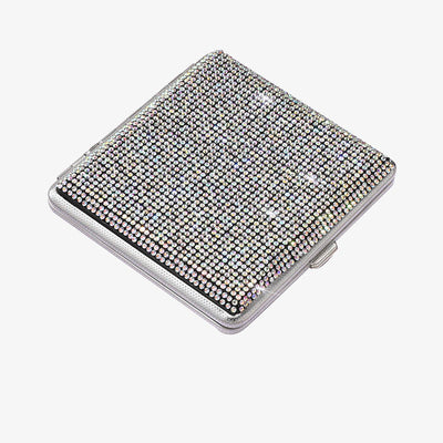 Portable Sparkle Cigarette Box Diamond Encrusted Metal Case For Women