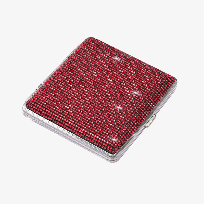 Portable Sparkle Cigarette Box Diamond Encrusted Metal Case For Women