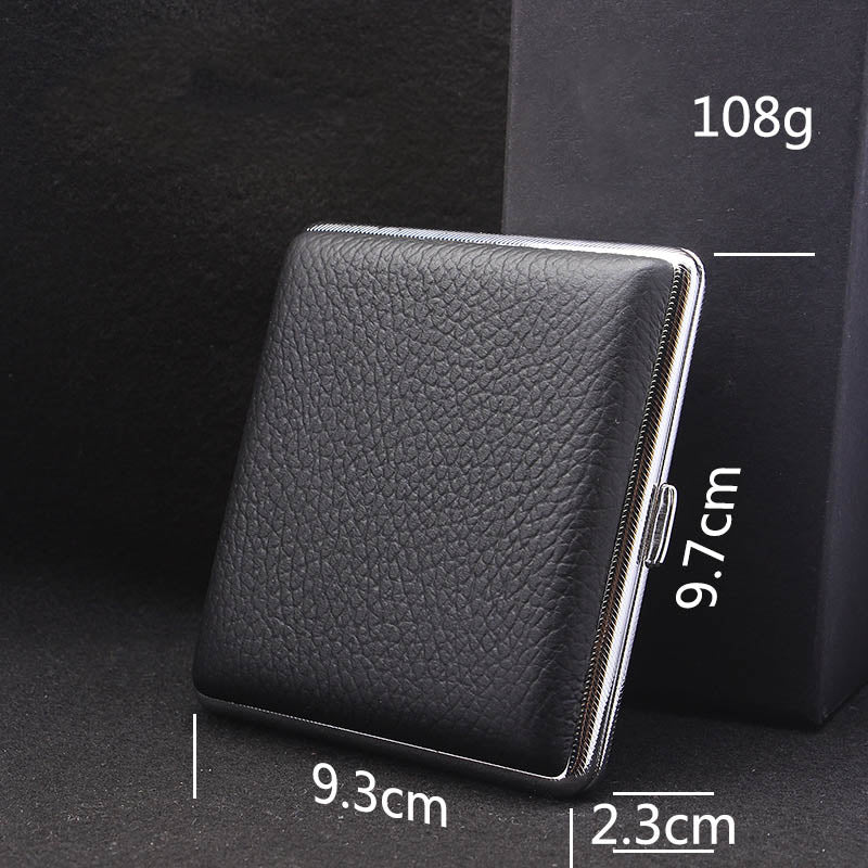 Stainless Leather Cigarette Case For Men Minimalist Solid Color Box