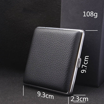 Stainless Leather Cigarette Case For Men Minimalist Solid Color Box