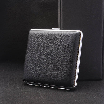Stainless Leather Cigarette Case For Men Minimalist Solid Color Box