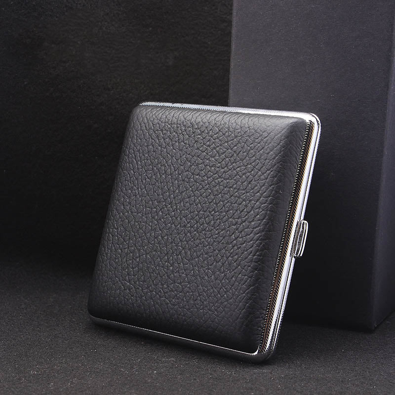 Stainless Leather Cigarette Case For Men Minimalist Solid Color Box