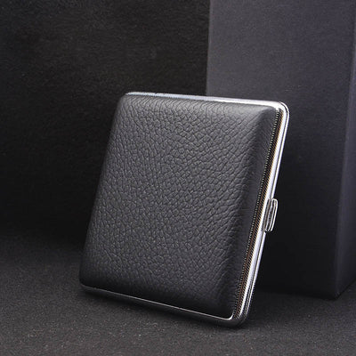 Stainless Leather Cigarette Case For Men Minimalist Solid Color Box
