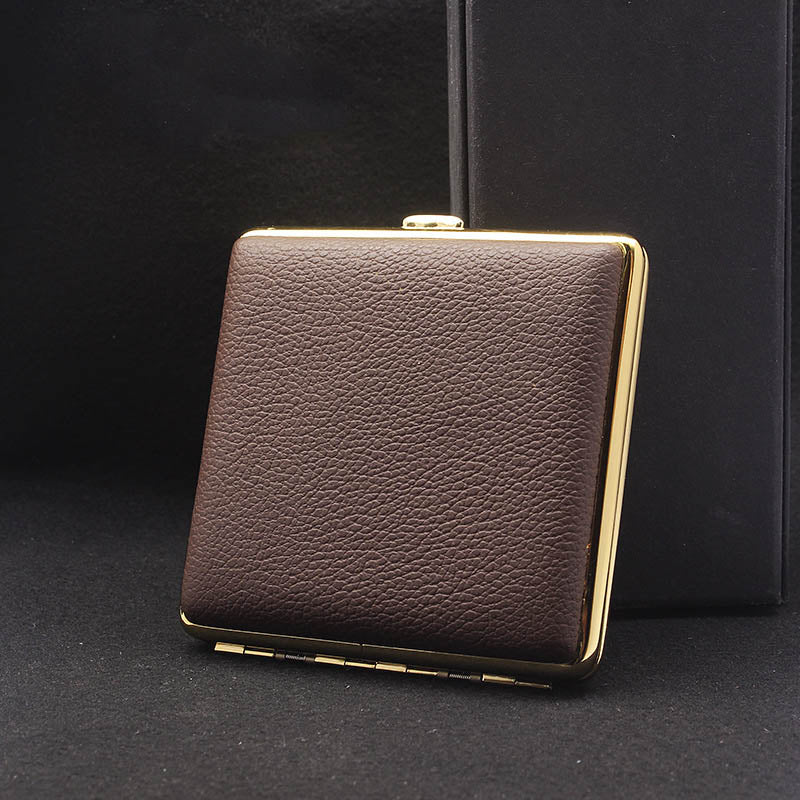 Stainless Leather Cigarette Case For Men Minimalist Solid Color Box