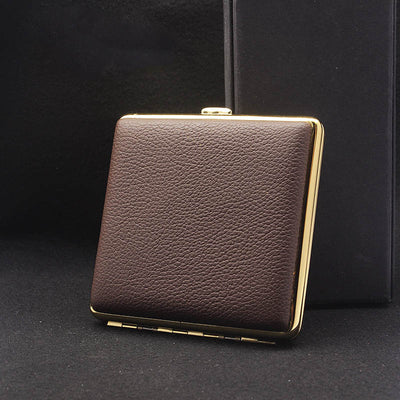 Stainless Leather Cigarette Case For Men Minimalist Solid Color Box