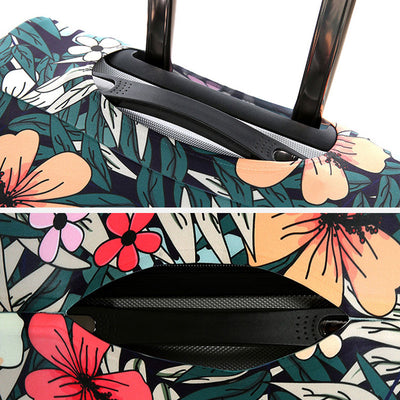 Elastic Polyester Luggage Cover Thicken Floral Protective Cover For Travel