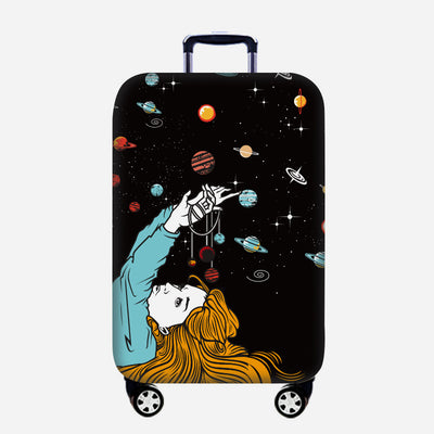 Elastic Polyester Luggage Cover Thicken Floral Protective Cover For Travel