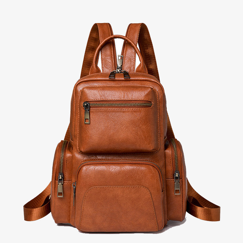 Retro Leather Backpack Convertible Sling Bag For Women Weekender