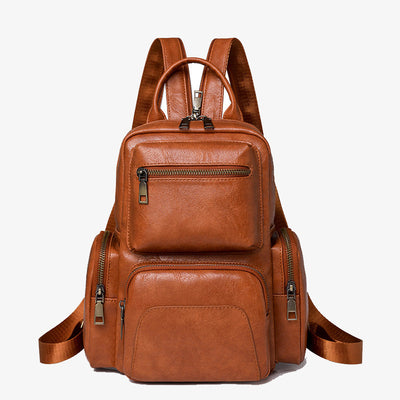 Retro Leather Backpack Convertible Sling Bag For Women Weekender