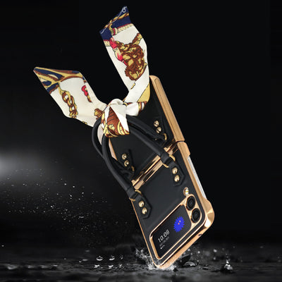 Z Flip 3/4/5/6 Case Plaid Folding Protective Phone Case