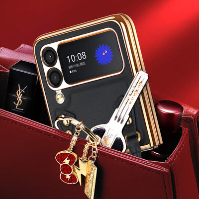 Z Flip 3/4/5/6 Case Plaid Folding Protective Phone Case