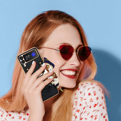 Z Flip 3/4/5/6 Case Plaid Folding Protective Phone Case