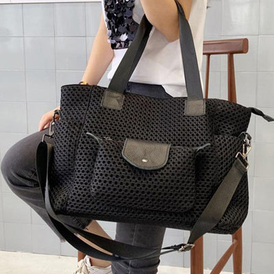 Black Tote For Weekender Lightweight Mesh Travel Shoulder Bag