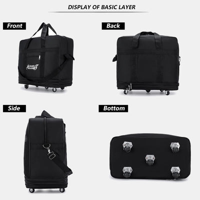 Expandable Spinner Wheel Travel Rolling Tote Luggage Bag Duffel Bag