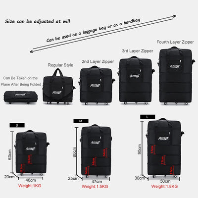 Expandable Spinner Wheel Travel Rolling Tote Luggage Bag Duffel Bag