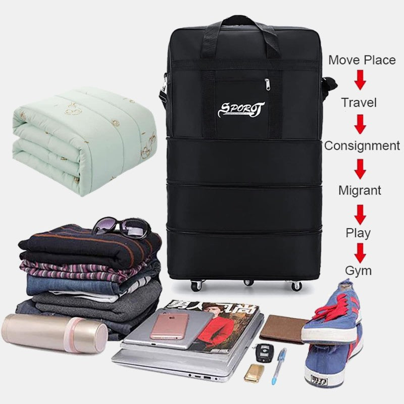 Expandable Spinner Wheel Travel Rolling Tote Luggage Bag Duffel Bag