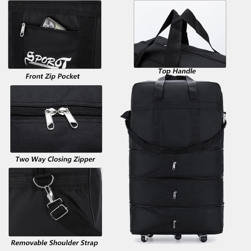 Expandable Spinner Wheel Travel Rolling Tote Luggage Bag Duffel Bag