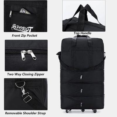 Expandable Spinner Wheel Travel Rolling Tote Luggage Bag Duffel Bag