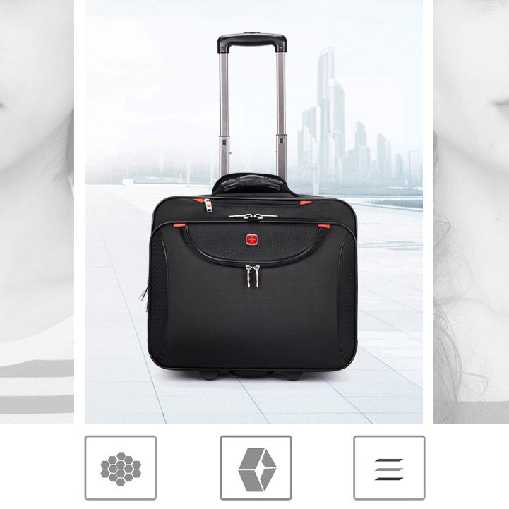 18 Inch Pull Rod Luggage Multiple Compartment Suitcase For Travel
