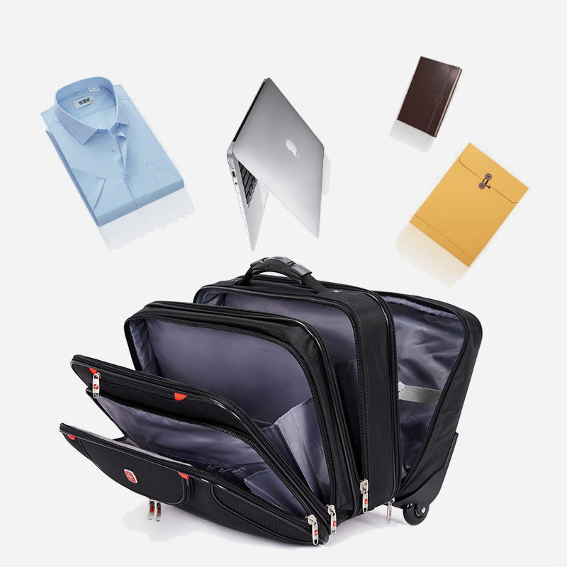 18 Inch Pull Rod Luggage Multiple Compartment Suitcase For Travel