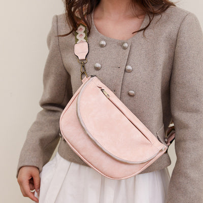 Retro Crossbody Bag For Women Bohemia Wide Strap Underarm Bag
