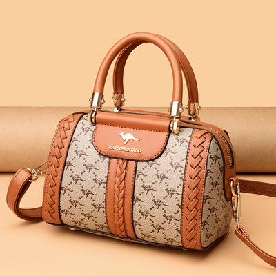 Elegant Top Handle Bag For Women Twist Stripe Leather Handbag