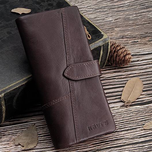 RFID Large Capacity Vintage Genuine Leather Purse