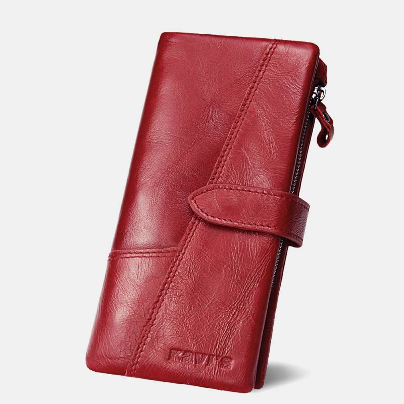 RFID Large Capacity Vintage Genuine Leather Purse