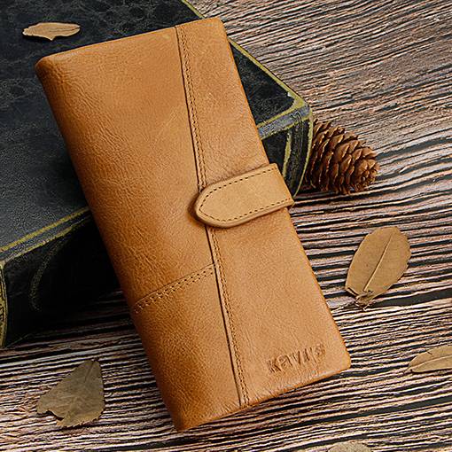RFID Large Capacity Vintage Genuine Leather Purse