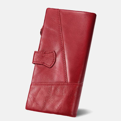 RFID Large Capacity Vintage Genuine Leather Purse