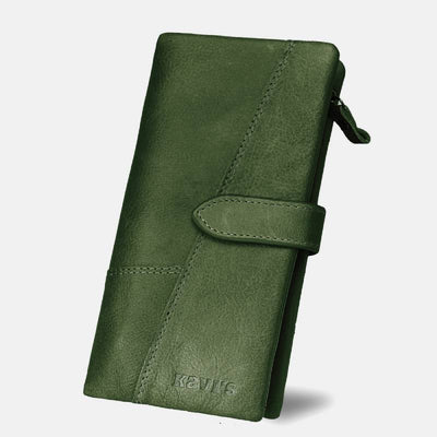 RFID Large Capacity Vintage Genuine Leather Purse